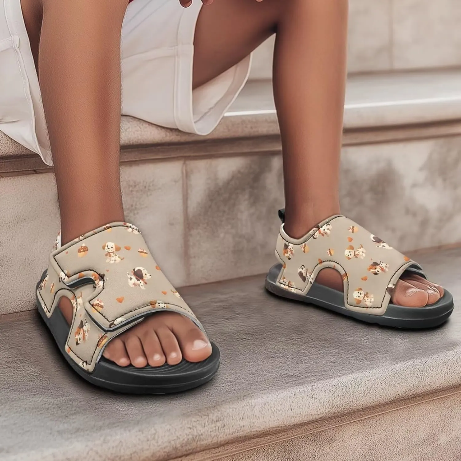Kids Hook and Loop Sandals for Little Boys - Lightweight, Comfortable, Non-slip, Stable, for Walking and Beach