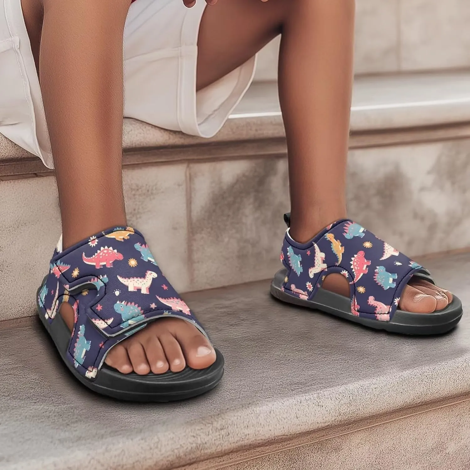 Kids Hook and Loop Sandals for Little Boys - Lightweight, Comfortable, Non-slip, Stable, for Walking and Beach