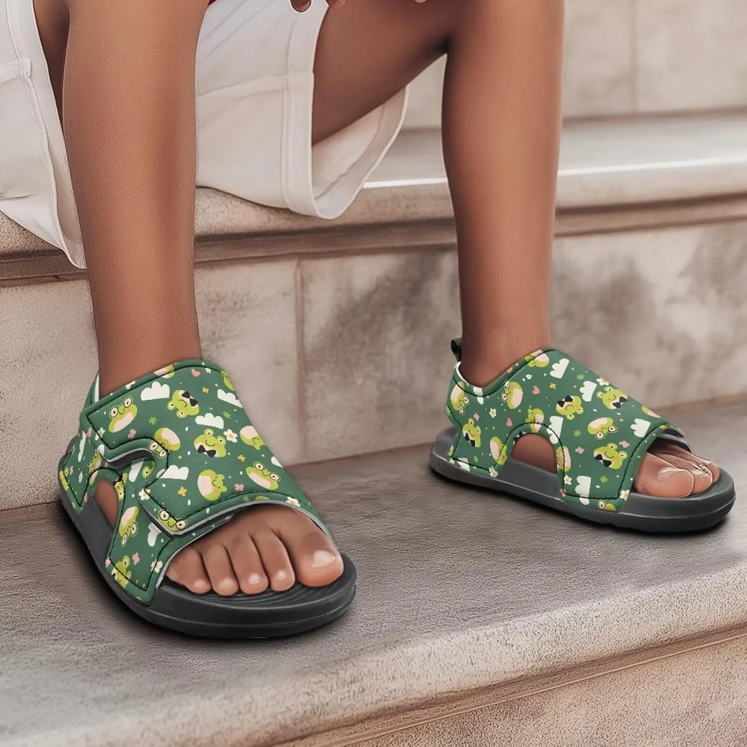 Kids Hook and Loop Sandals for Little Boys - Lightweight, Comfortable, Non-slip, Stable, for Walking and Beach