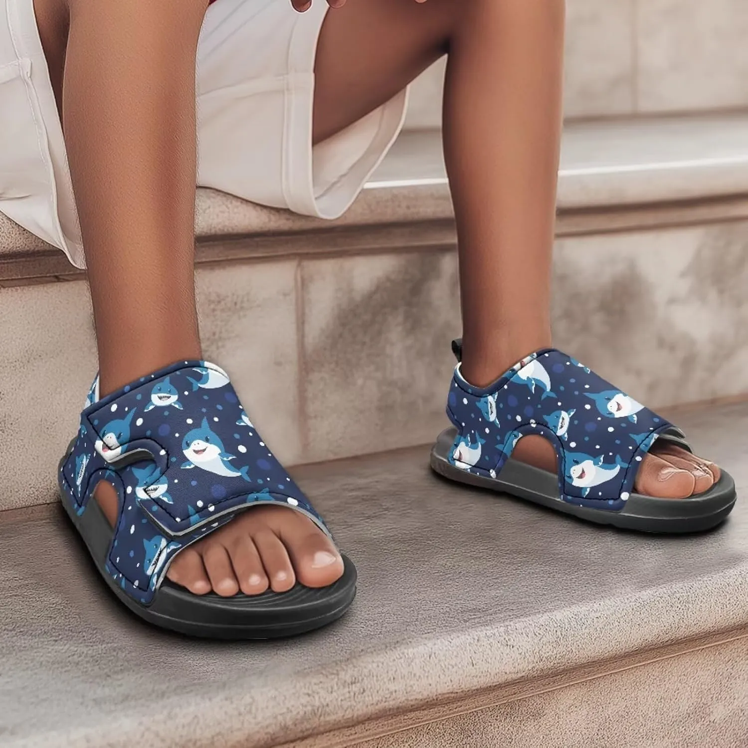 Kids Hook and Loop Sandals for Little Boys - Lightweight, Comfortable, Non-slip, Stable, for Walking and Beach
