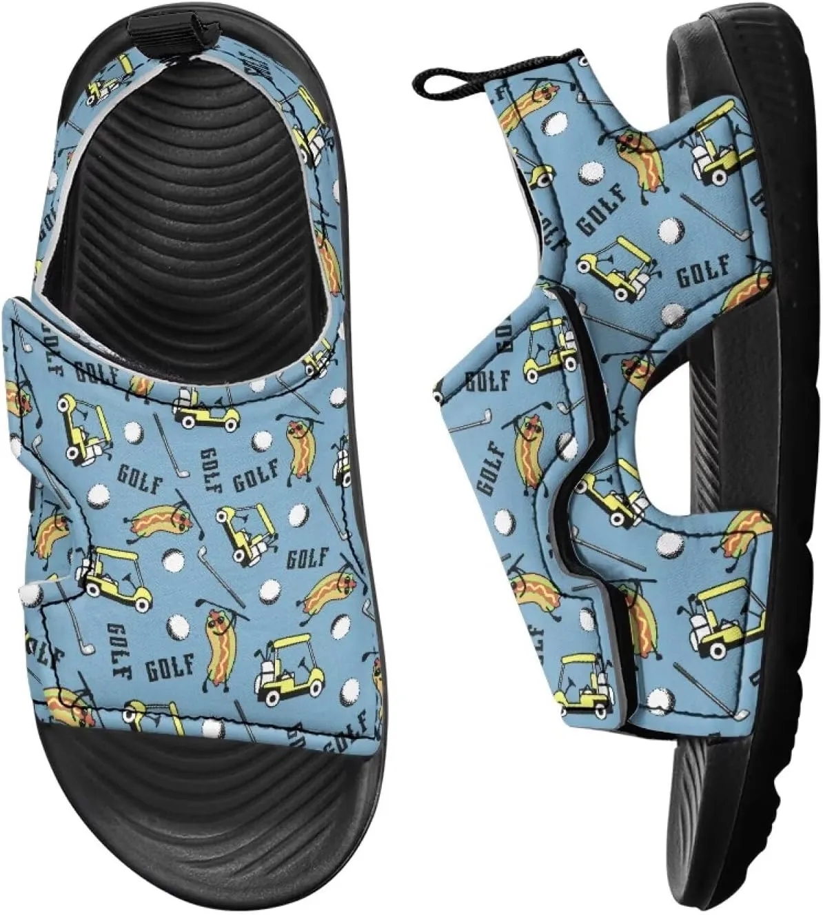 Kids Hook and Loop Sandals for Little Boys - Lightweight, Comfortable, Non-slip, Stable, for Walking and Beach