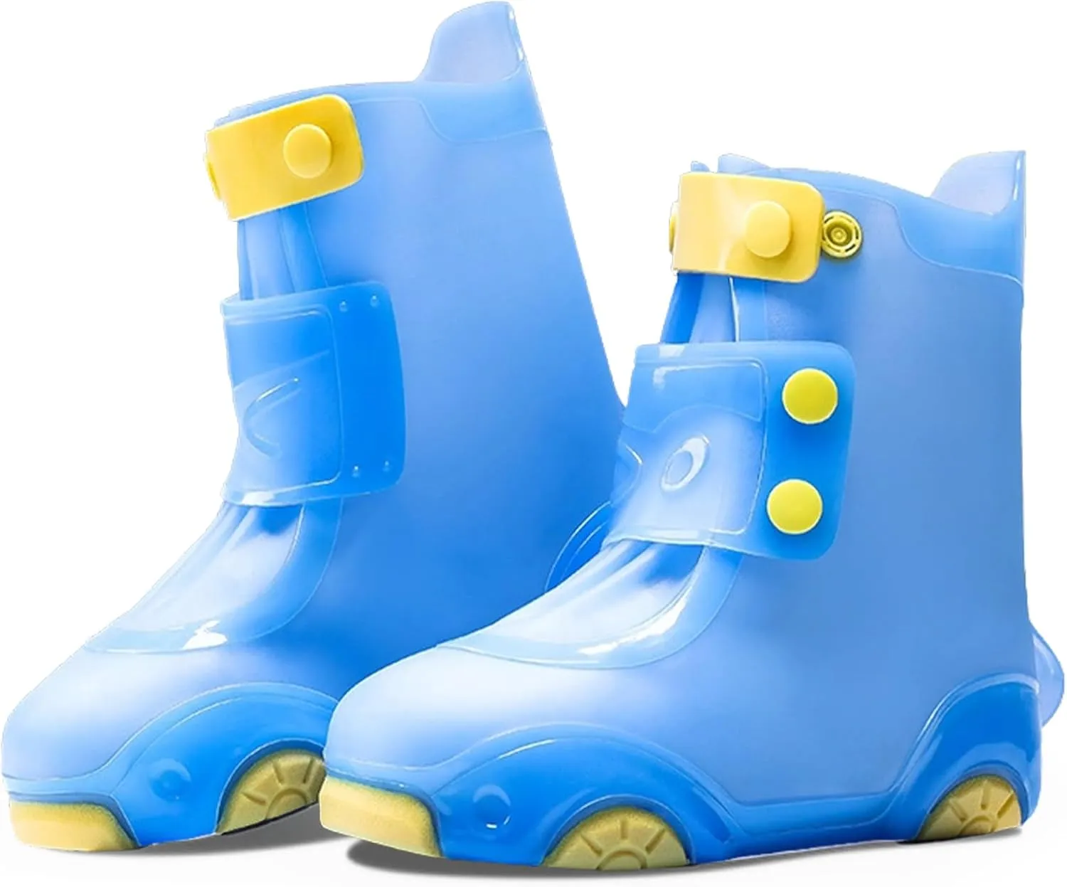 Kids Waterproof Rain Shoe Covers Reusable Foldable Toddler Rain Shoes Washable Silicone Non-Slip Rain Shoe Protectors Durable Children Waterproof Boots for Boys Girls