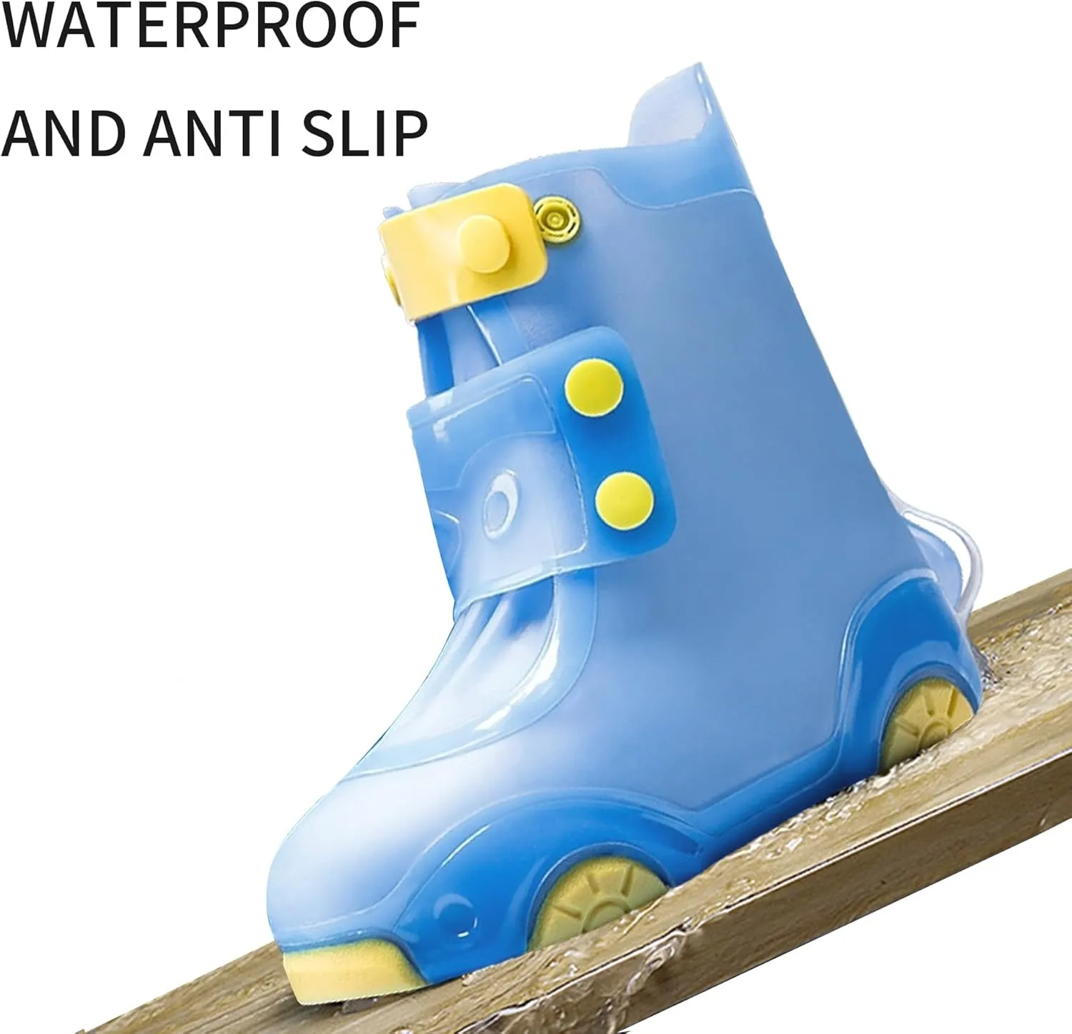 Kids Waterproof Rain Shoe Covers Reusable Foldable Toddler Rain Shoes Washable Silicone Non-Slip Rain Shoe Protectors Durable Children Waterproof Boots for Boys Girls