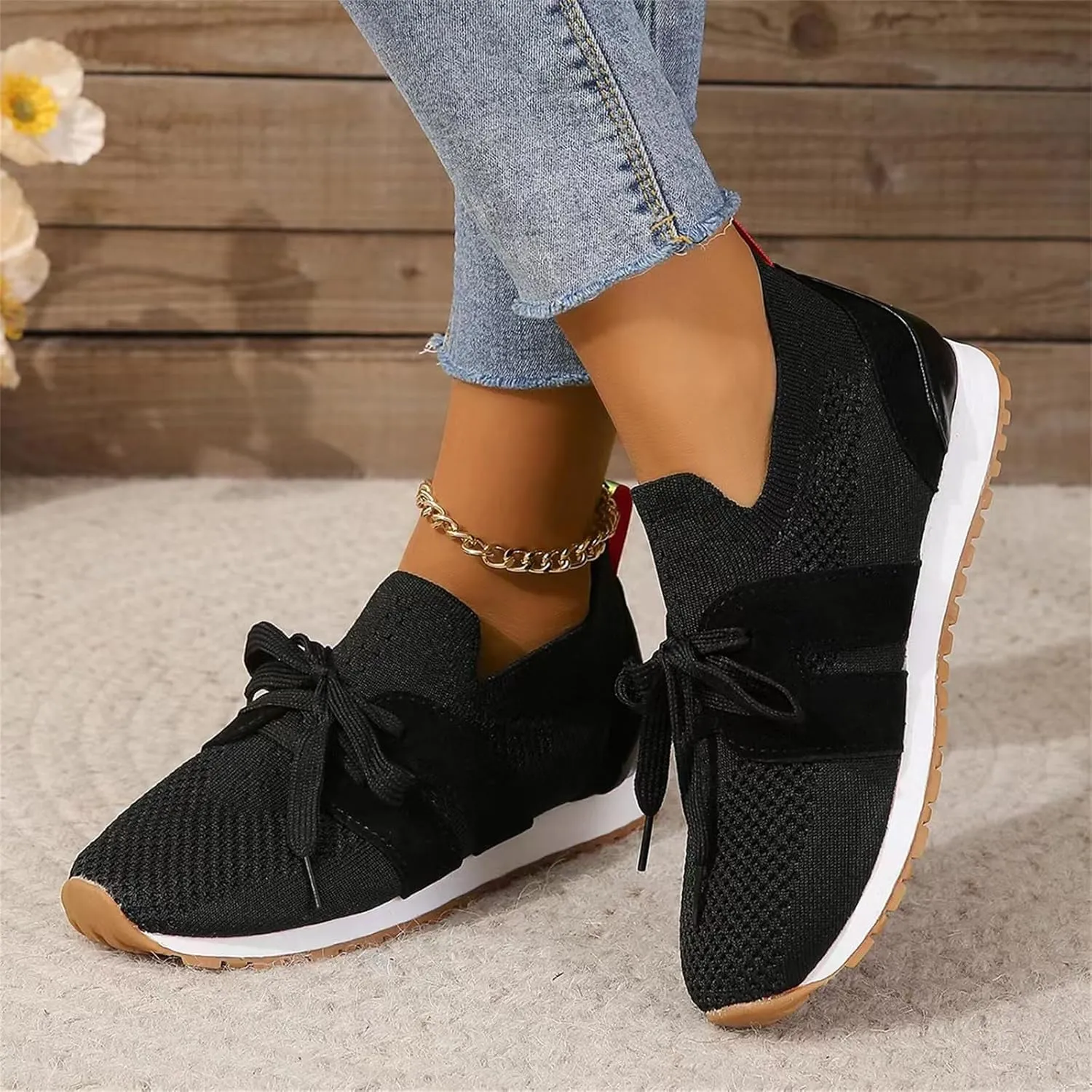 Ladmiple Running Shoes For Women Walking Shoes Slip on Sock Sneakers Lady Girls Mesh Loafers Non Slip Fashion Tennis Shoes