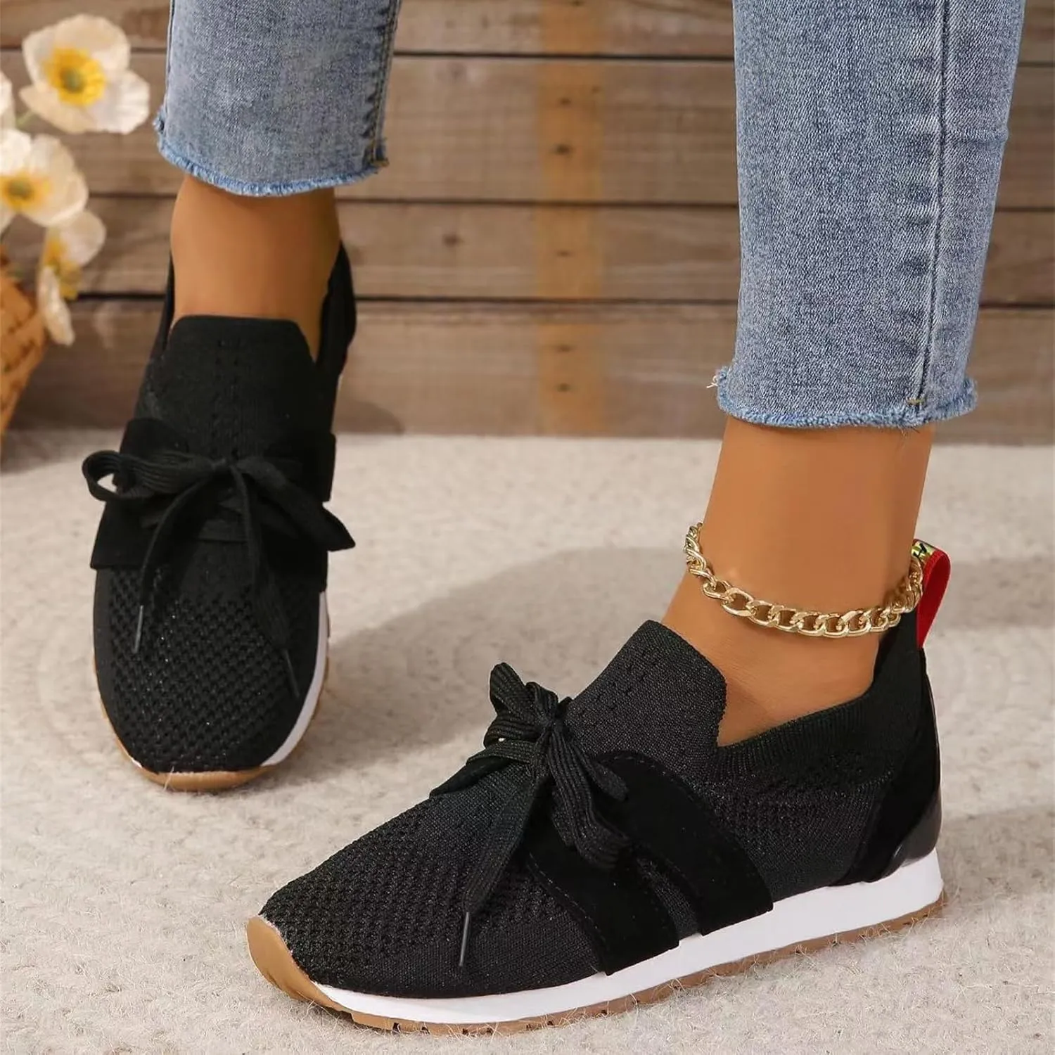 Ladmiple Running Shoes For Women Walking Shoes Slip on Sock Sneakers Lady Girls Mesh Loafers Non Slip Fashion Tennis Shoes
