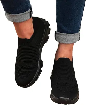 Ladmiple Sneakers For Women Slip On Walking Shoes Non Slip Fashion Casual Dressy Summer Fashion Comfortable Flats Loafer