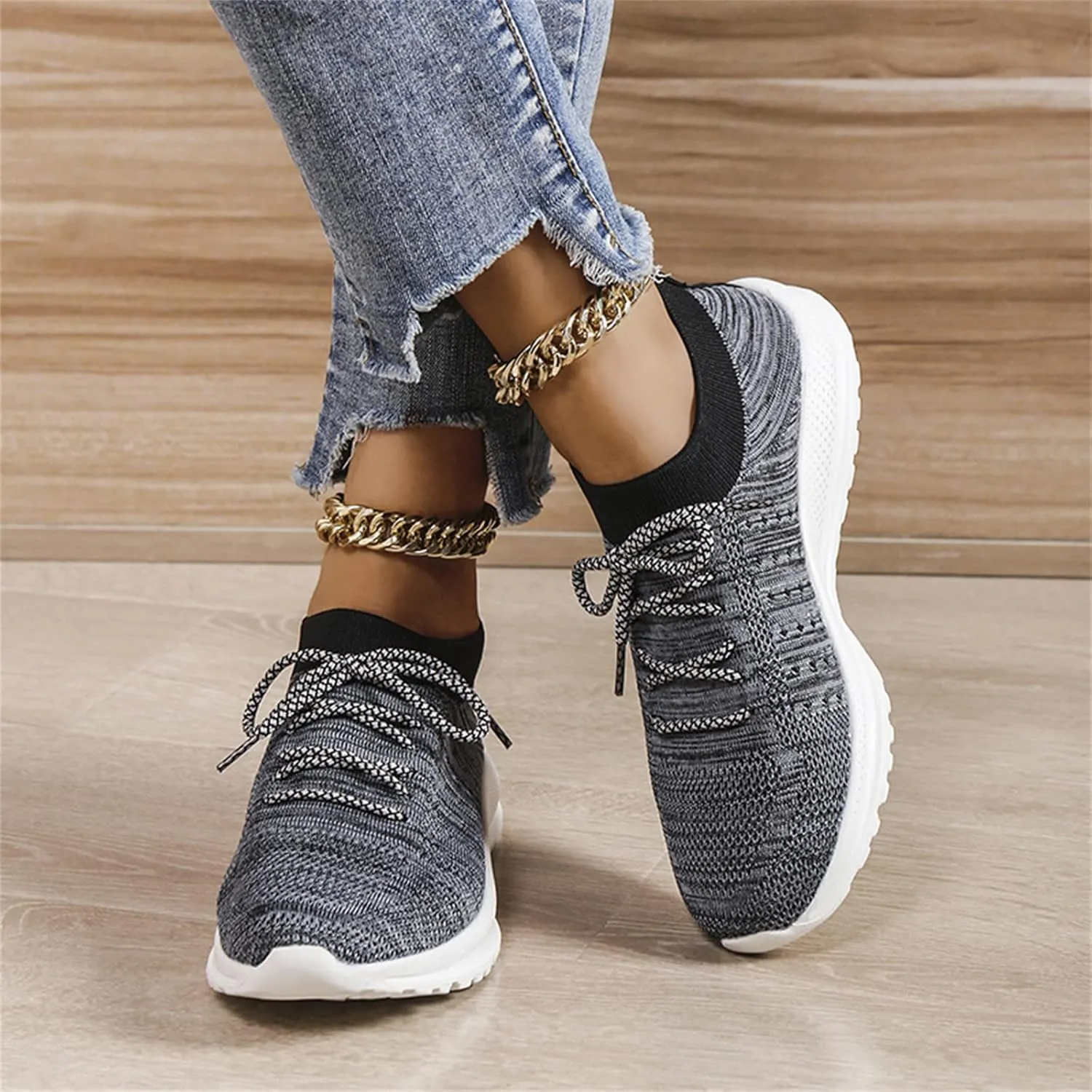 Ladmiple Walking Shoes Women Comfort Slip On Lightweight Sock Shoe Non-Slip Mesh Casual Fashion Tennis Running Sneakers