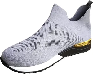 Ladmiple Walking Shoes Women Slip On Lightweight Breathable Running Mesh Gym Shoes Non Slip Workout Fashion Sneakers