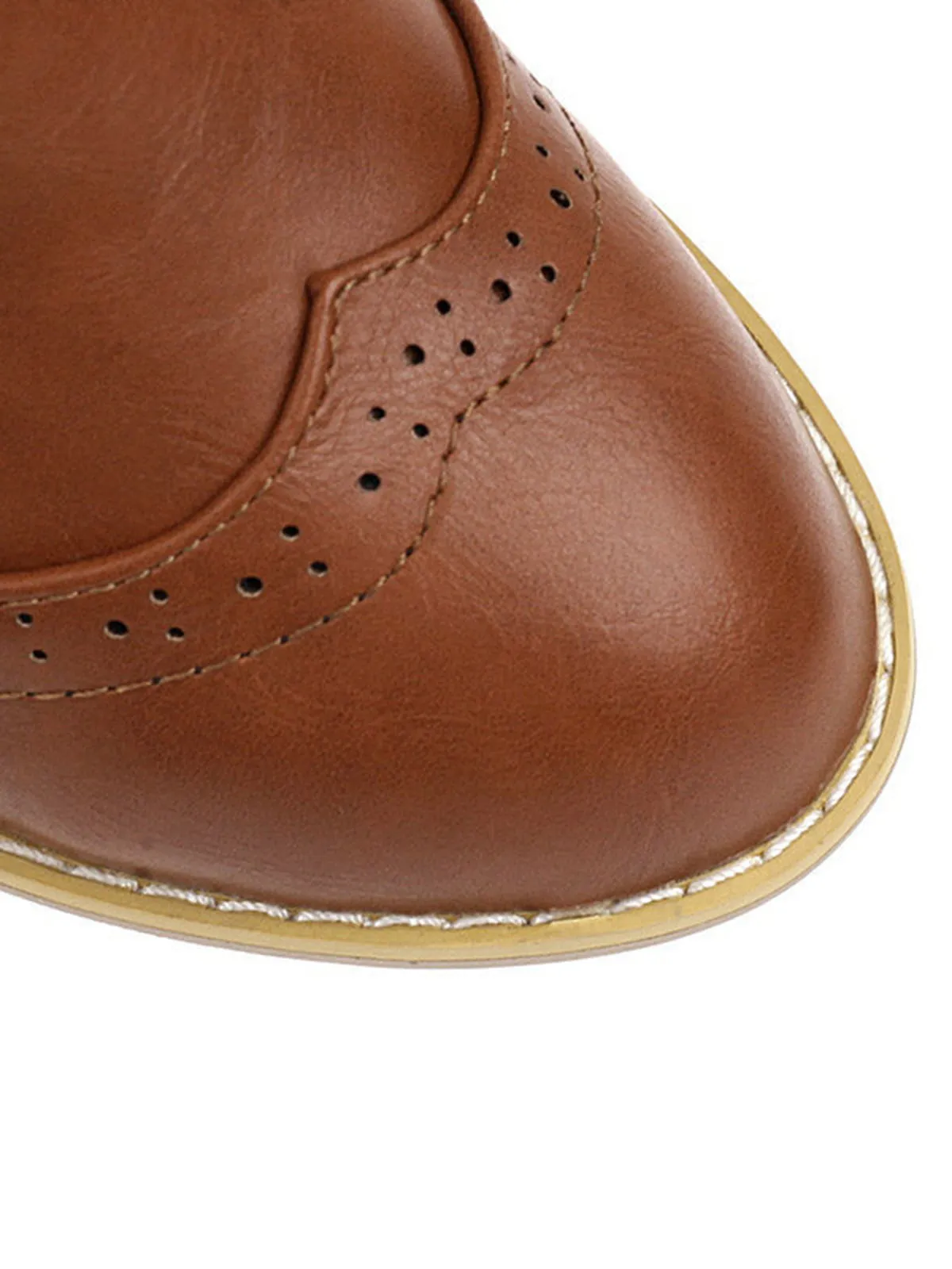 Latest Leather Medium Heel Lace-Up Combat Boots