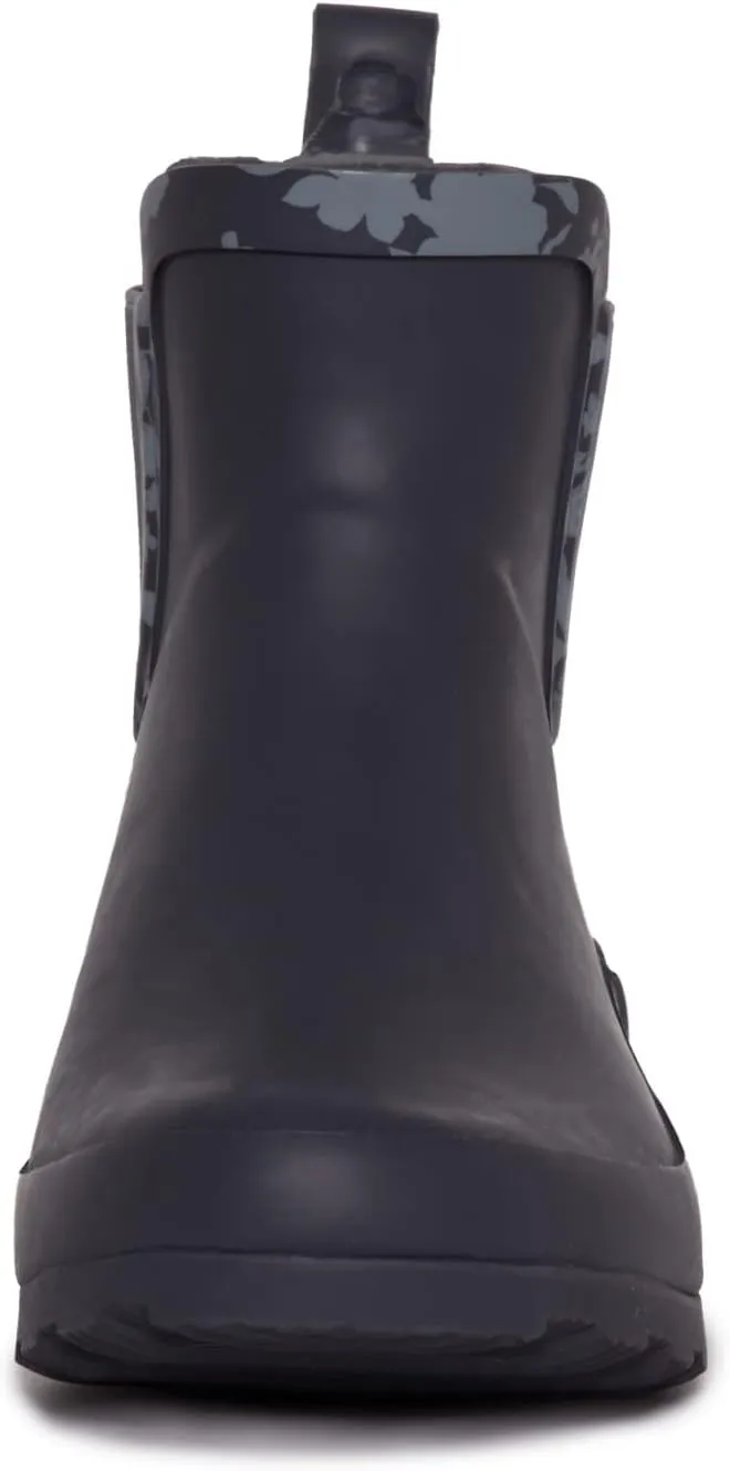 Laura Ashley Ladies Mid Cut Ankle Height Rubber Rain Boots, Lightweight Waterproof Booties for Women
