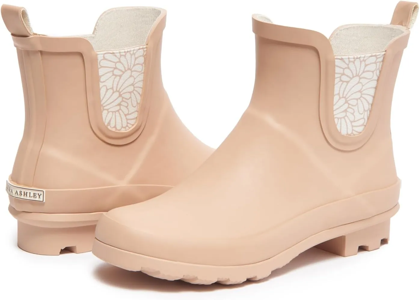 Laura Ashley Ladies Mid Cut Ankle Height Rubber Rain Boots, Lightweight Waterproof Booties for Women