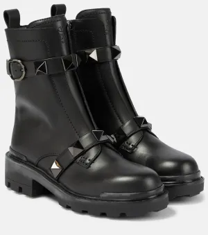 Leather combat boots Roman Stud 40 Valentino Garavani, black