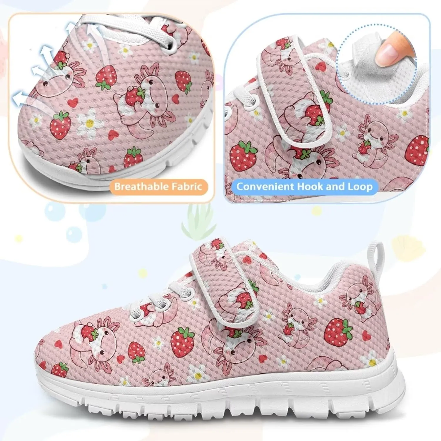 Little Girls Shoes Hook and Loop Fasteners Tennis Shoes Non Slip Athletic Sneakers