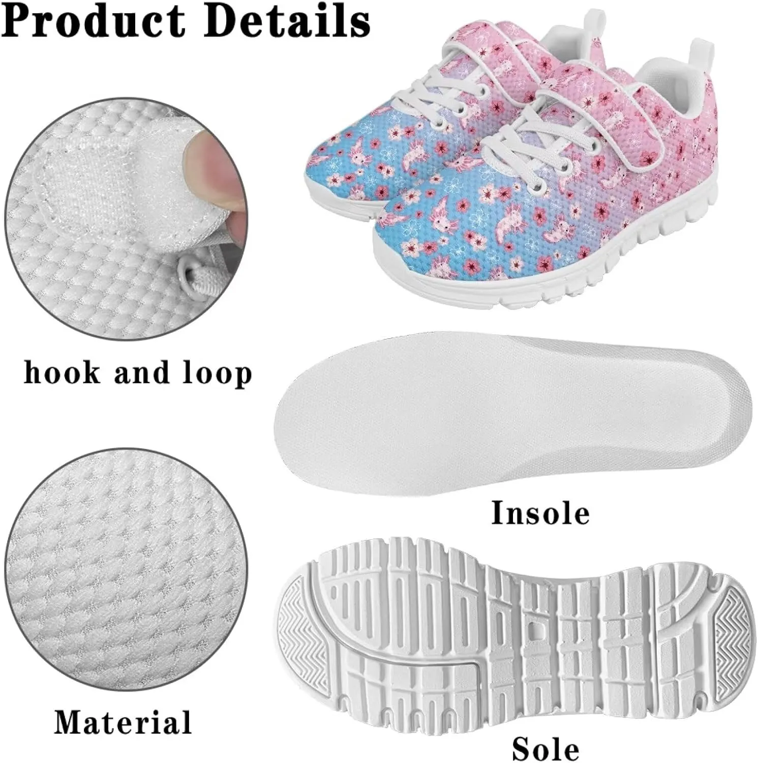 Little Girls Shoes Hook and Loop Fasteners Tennis Shoes Non Slip Athletic Sneakers