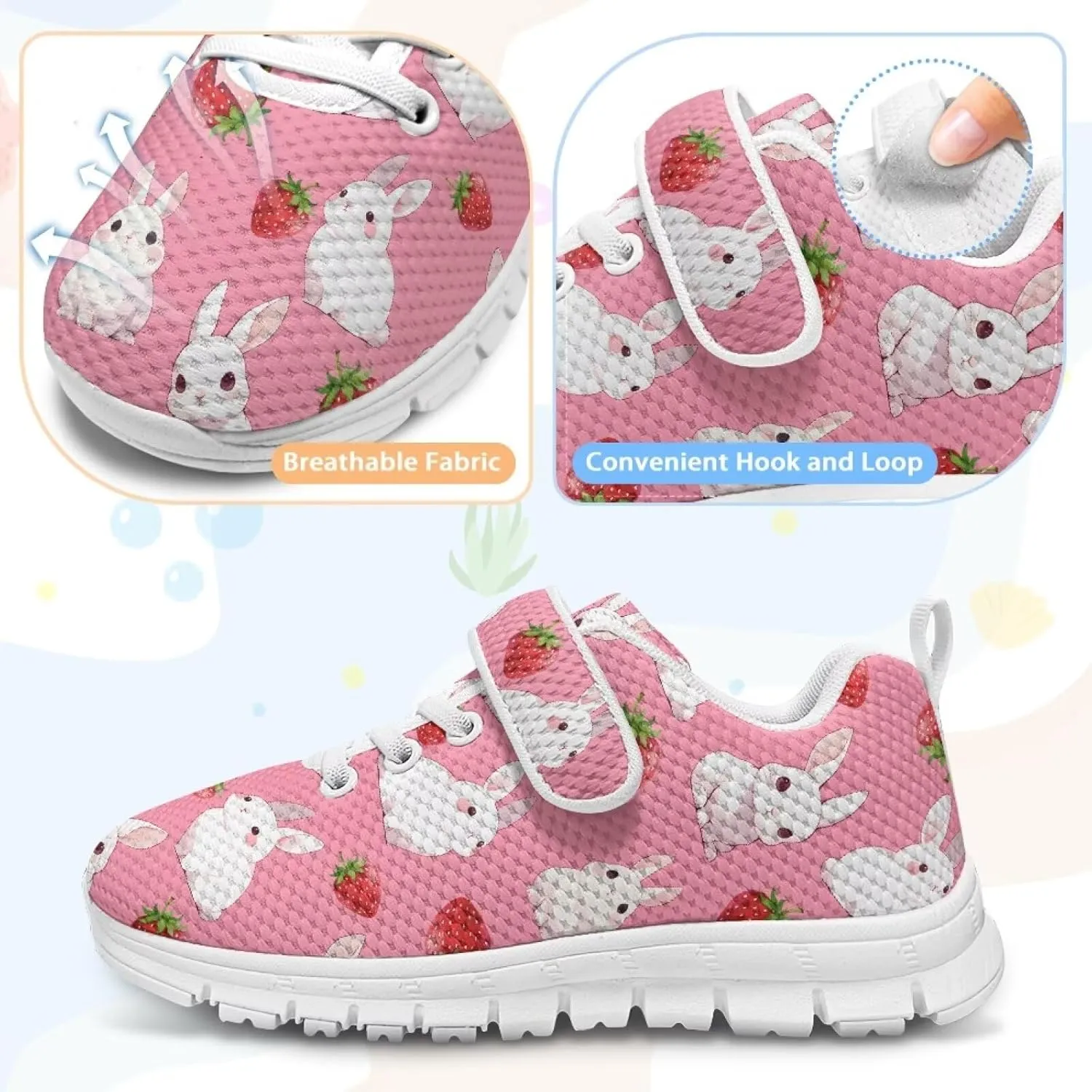 Little Girls Shoes Hook and Loop Fasteners Tennis Shoes Non Slip Athletic Sneakers