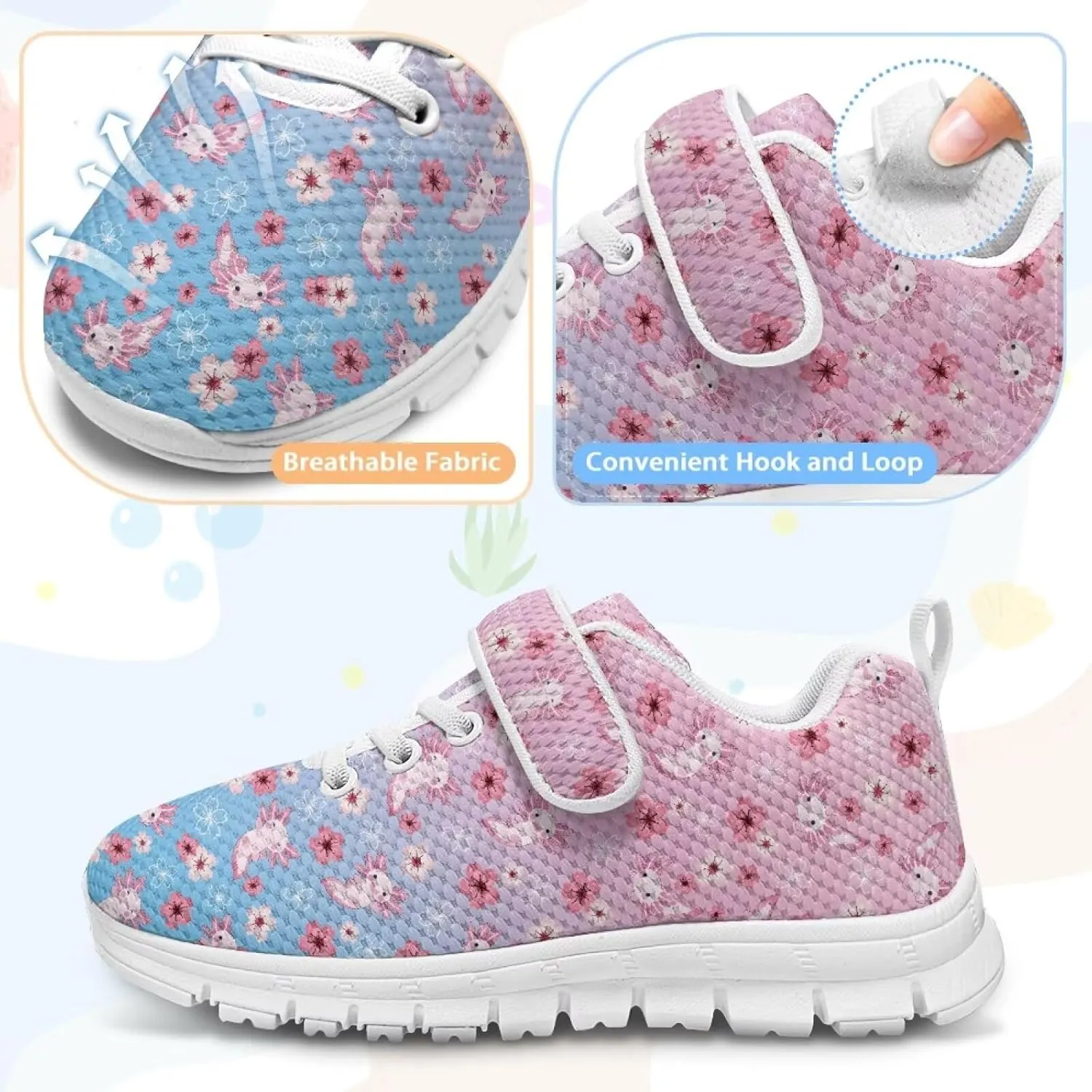 Little Girls Shoes Hook and Loop Fasteners Tennis Shoes Non Slip Athletic Sneakers