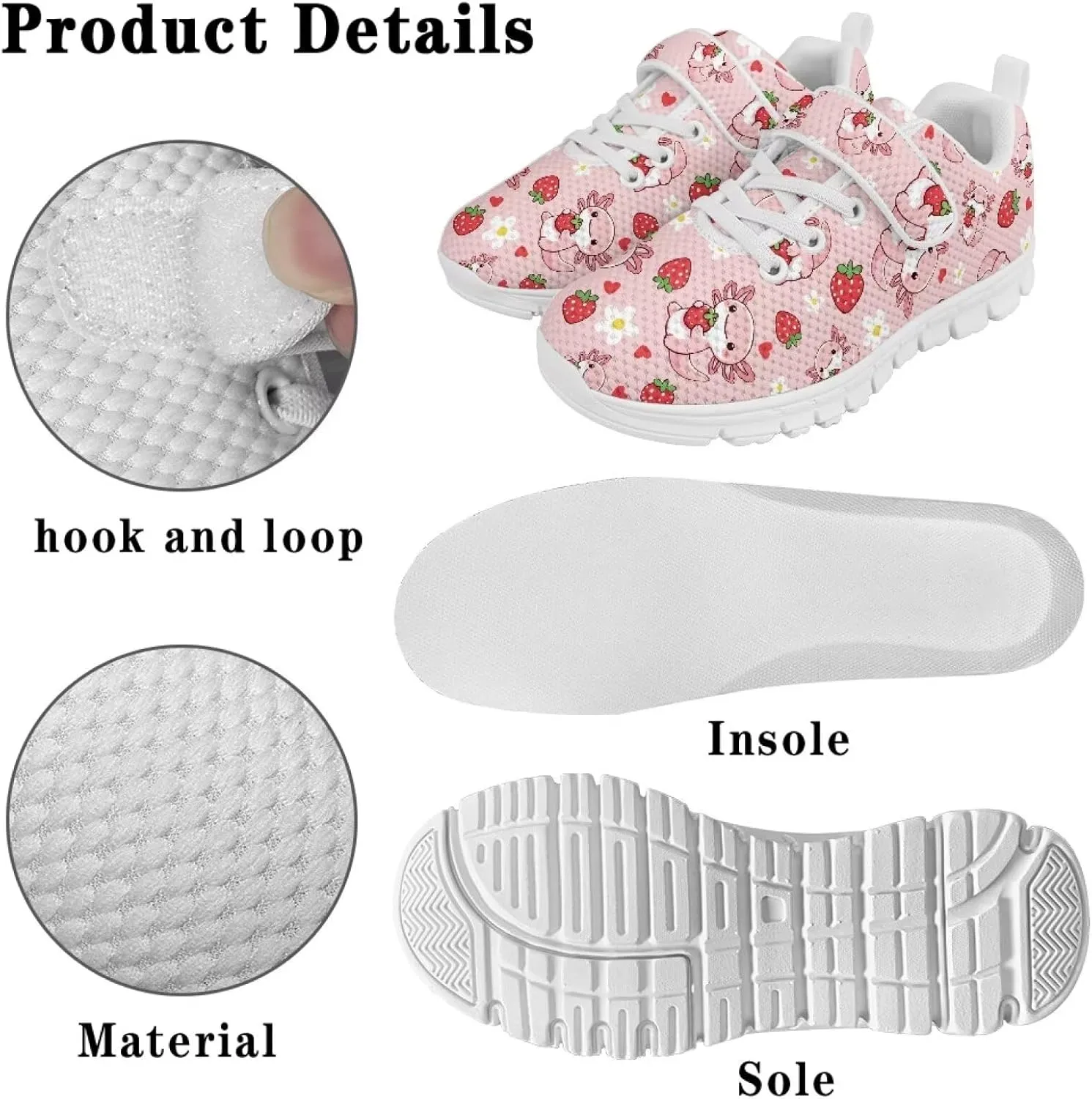 Little Girls Shoes Hook and Loop Fasteners Tennis Shoes Non Slip Athletic Sneakers
