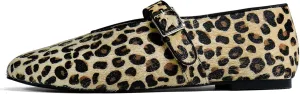 Mary Jane Ballet Flats for Women Buckle Strap Round Toe Suede Wide Width Flats Casual Ballerina Shoes