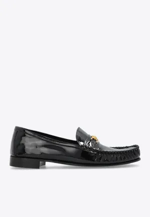 Medusa-Embellished Leather Loafers