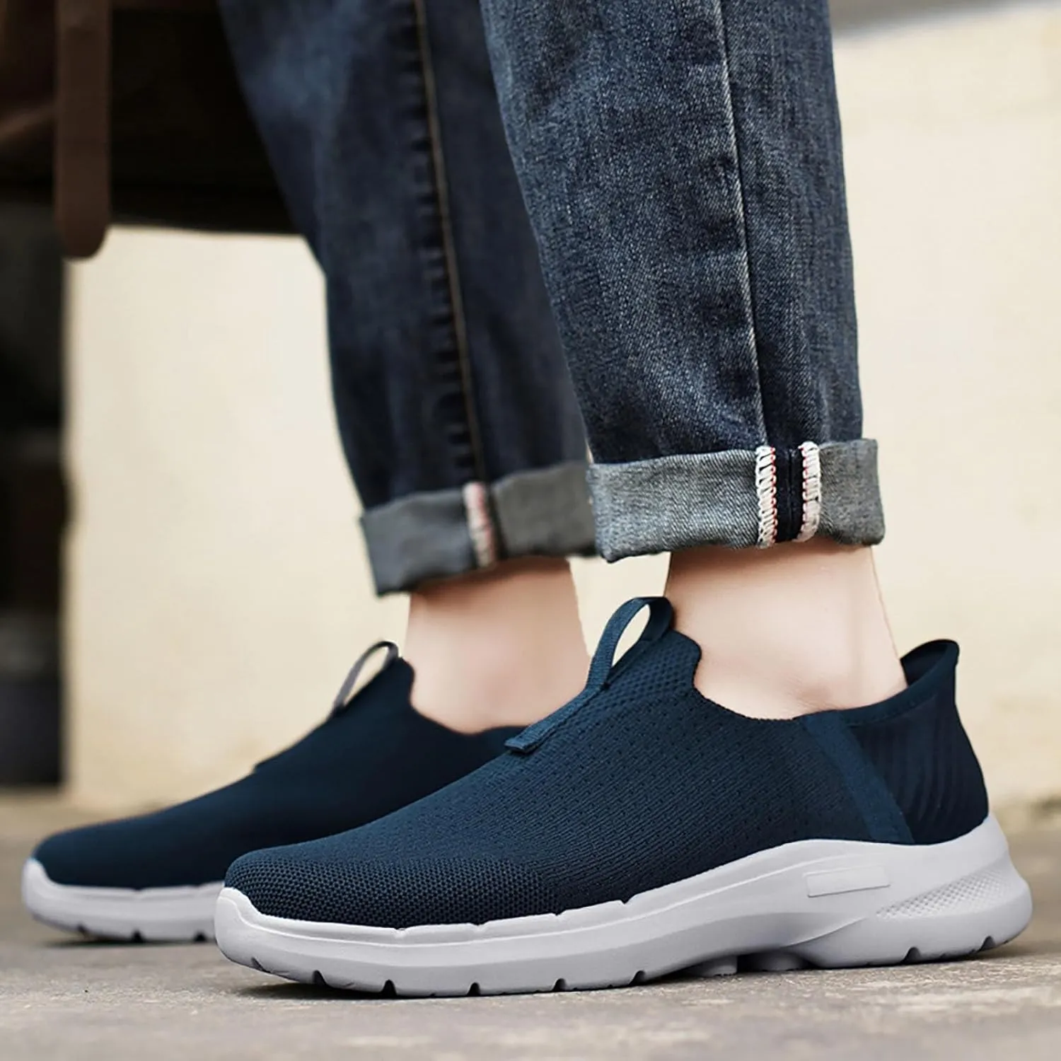 Mens Casual Shoes Comfort Ladies Casual Shoes White Platform Sneakers Men's Supportive Running Cushioned Athletic Waterproof Tennis Shoe Casual Loafers