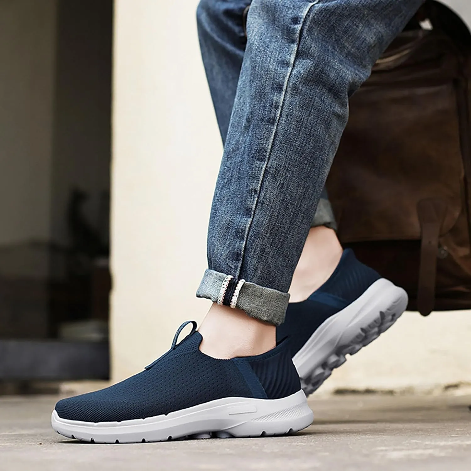 Mens Casual Shoes Comfort Ladies Casual Shoes White Platform Sneakers Men's Supportive Running Cushioned Athletic Waterproof Tennis Shoe Casual Loafers