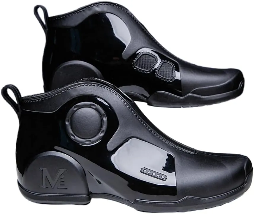 Men's Solid Color Slip On Waterproof Rain Boots, Comfy Non Slip Durable Water Shoes For Men's Rainy Day Outdoor Activities