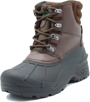Men's Winter Snow Boots Waterproof Non-Slip Insulated Warm Safe and Durable Outdoor Ski Classic Suede, Non-Slip Rubber Outsole, Cushioned EVA InsolesMid-Calf Height Boots