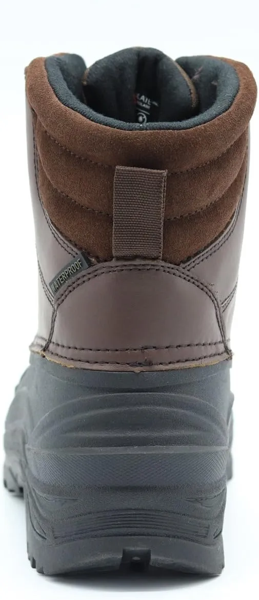 Men's Winter Snow Boots Waterproof Non-Slip Insulated Warm Safe and Durable Outdoor Ski Classic Suede, Non-Slip Rubber Outsole, Cushioned EVA InsolesMid-Calf Height Boots