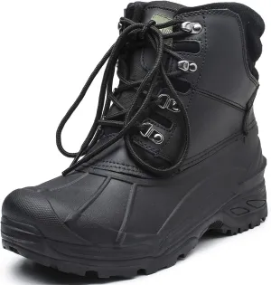 Men's Winter Snow Boots Waterproof Non-Slip Insulated Warm Safe and Durable Outdoor Ski Classic Suede, Non-Slip Rubber Outsole, Cushioned EVA InsolesMid-Calf Height Boots
