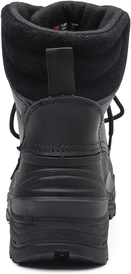 Men's Winter Snow Boots Waterproof Non-Slip Insulated Warm Safe and Durable Outdoor Ski Classic Suede, Non-Slip Rubber Outsole, Cushioned EVA InsolesMid-Calf Height Boots