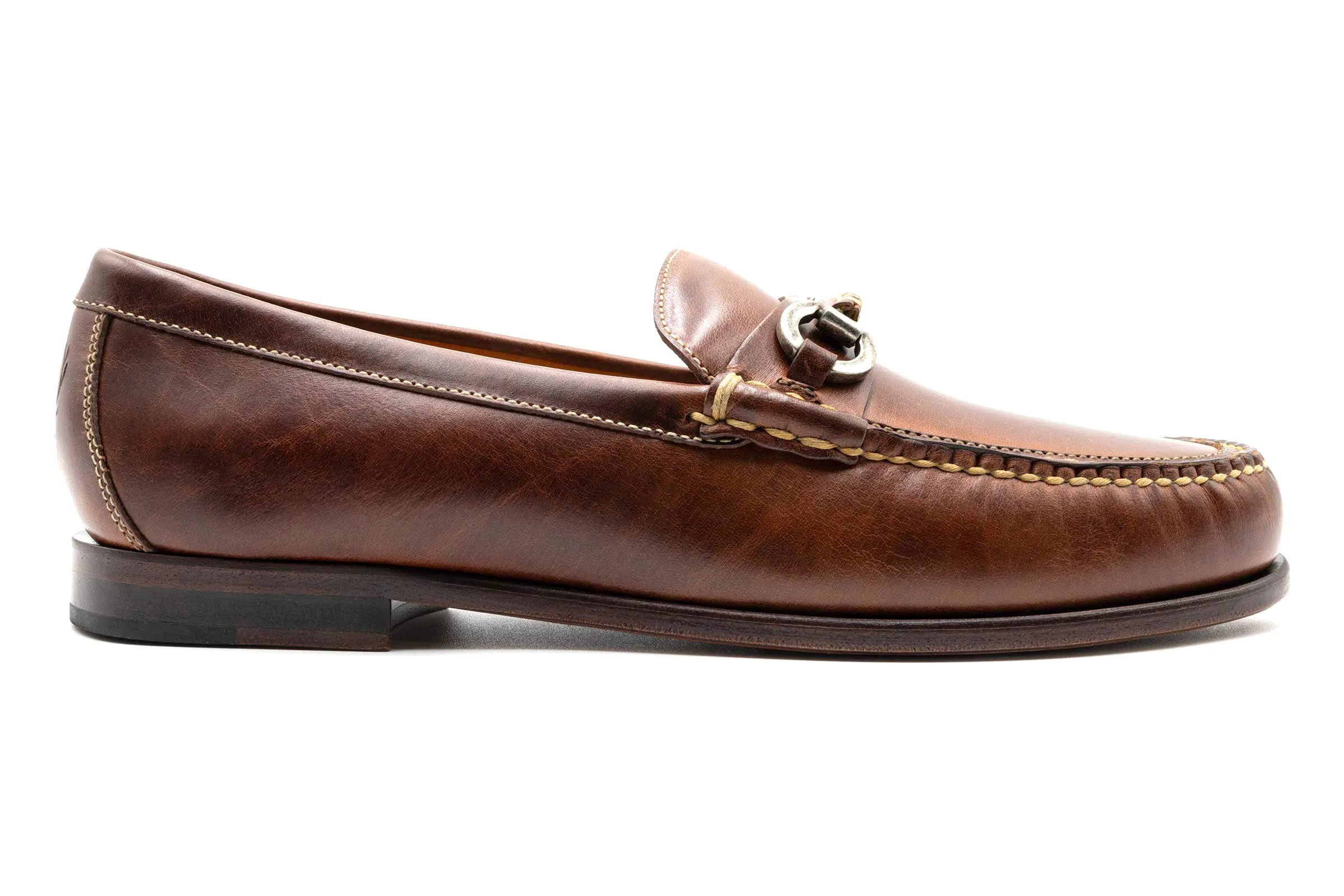 Old Row Oiled Saddle Leather Horse Bit Loafers - Cigar