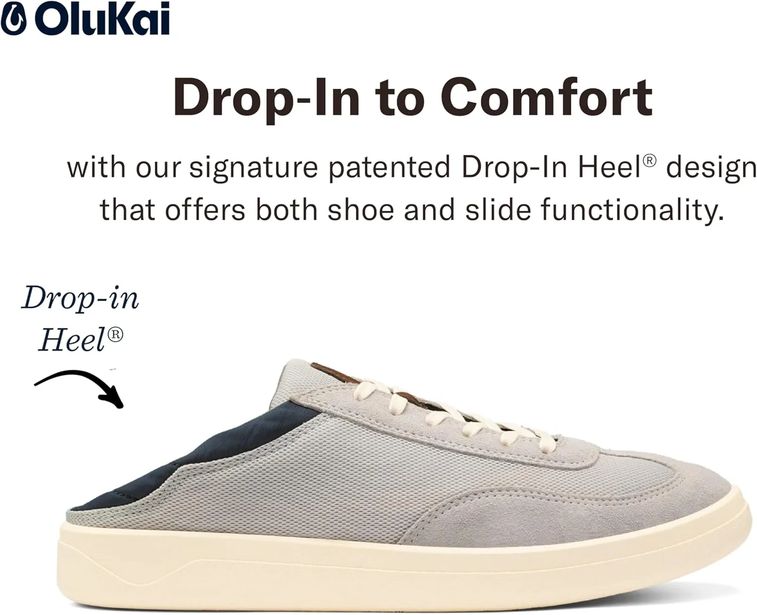 OLUKAI Punini Men's Everyday Sneaker, Classic Lace-Up Design & Countoured Footbed, Comfort Fit & Wet Grip Rubber Soles, Durable & Supportive