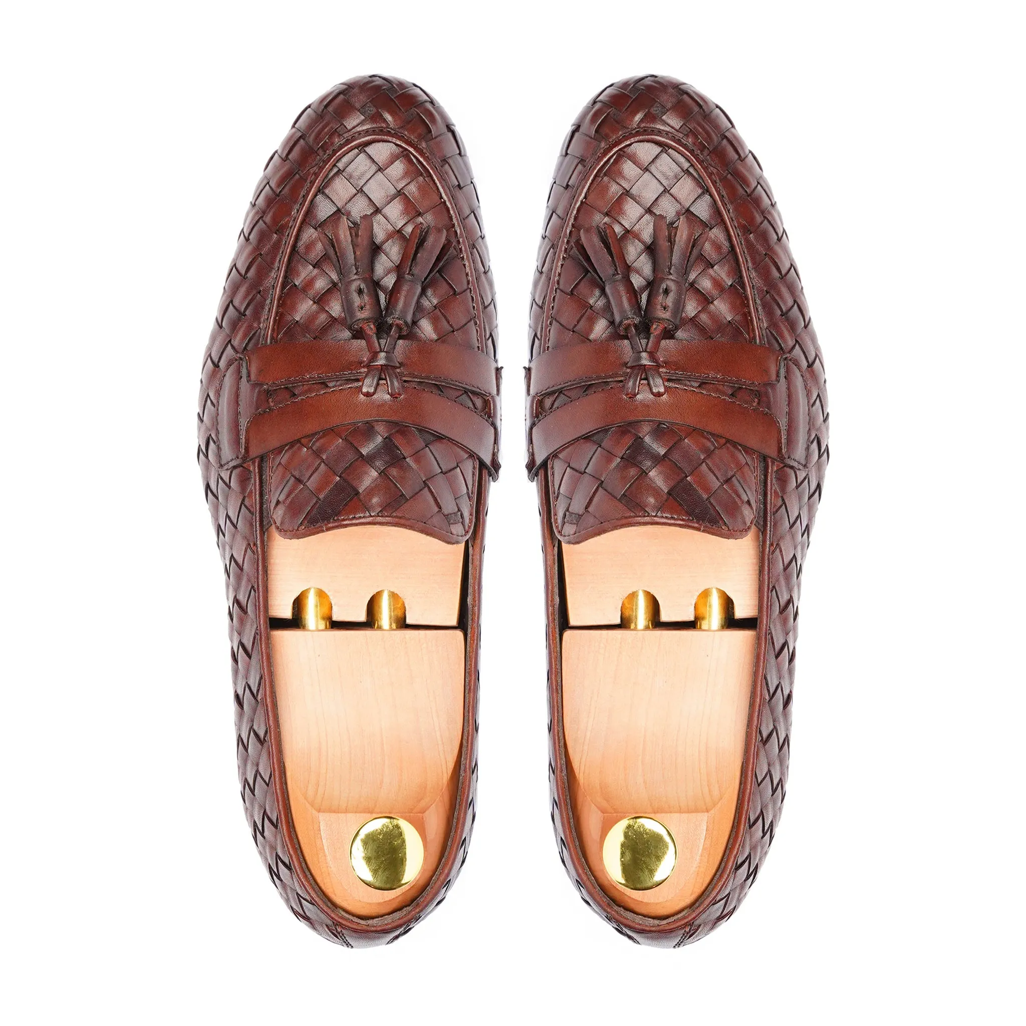 Oyama - Men's Oxblood Hand Woven Calf Leather Loafer