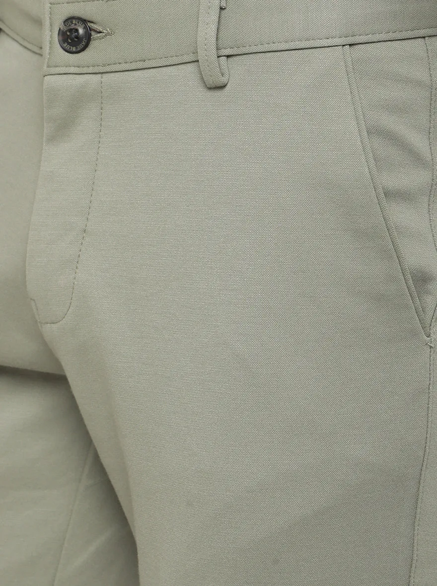 Pista Green Solid Venice Fit Casual Trouser | JadeBlue