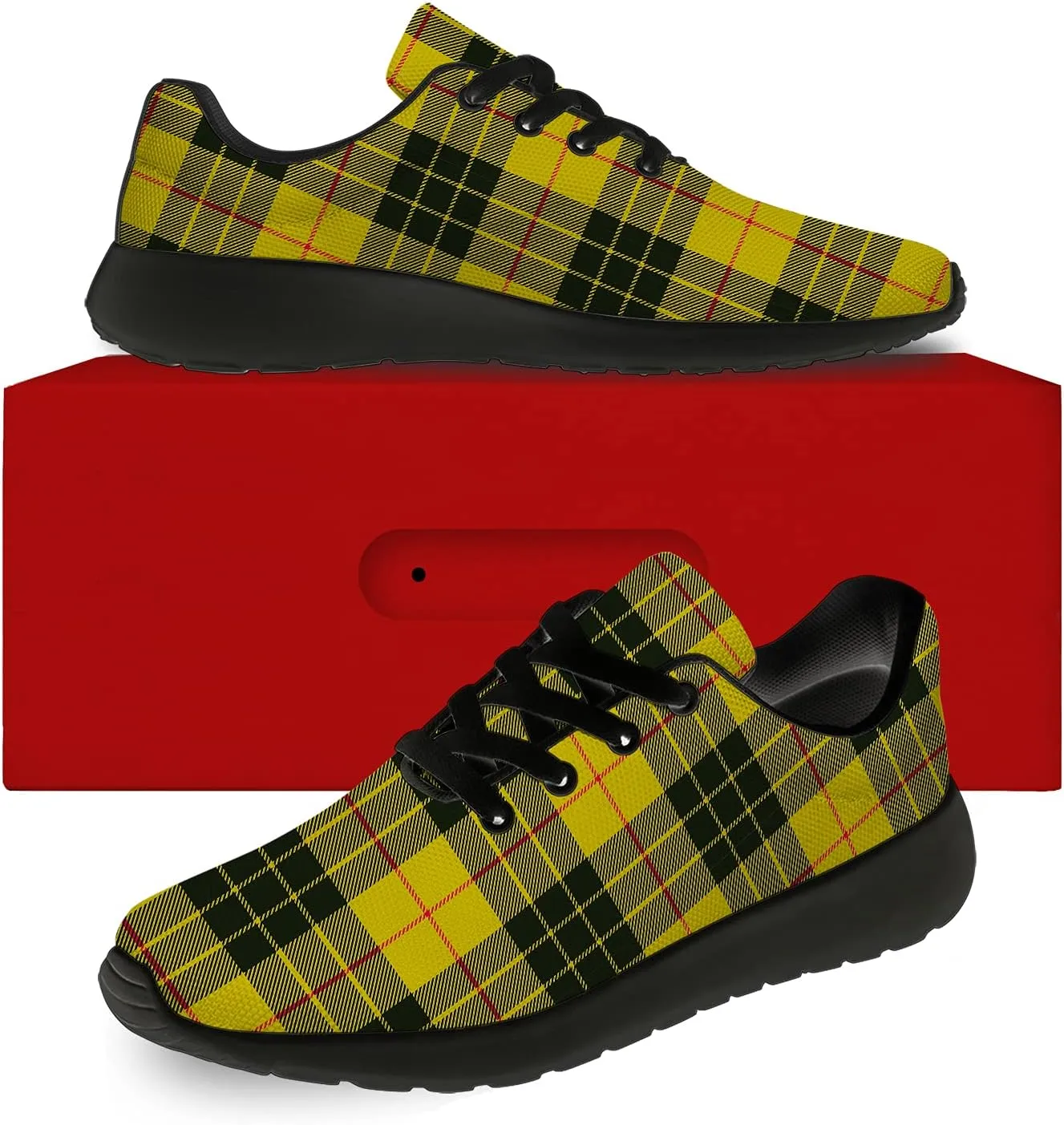 Plaid Shoes for Women Men Running Shoes Lightweight Walking Tennis Sneakers Jogging Shoes Gifts