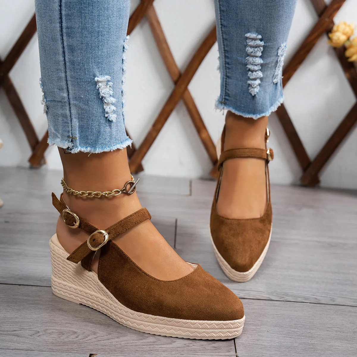 Point Toe Block Heels Shoes (multiple color options)