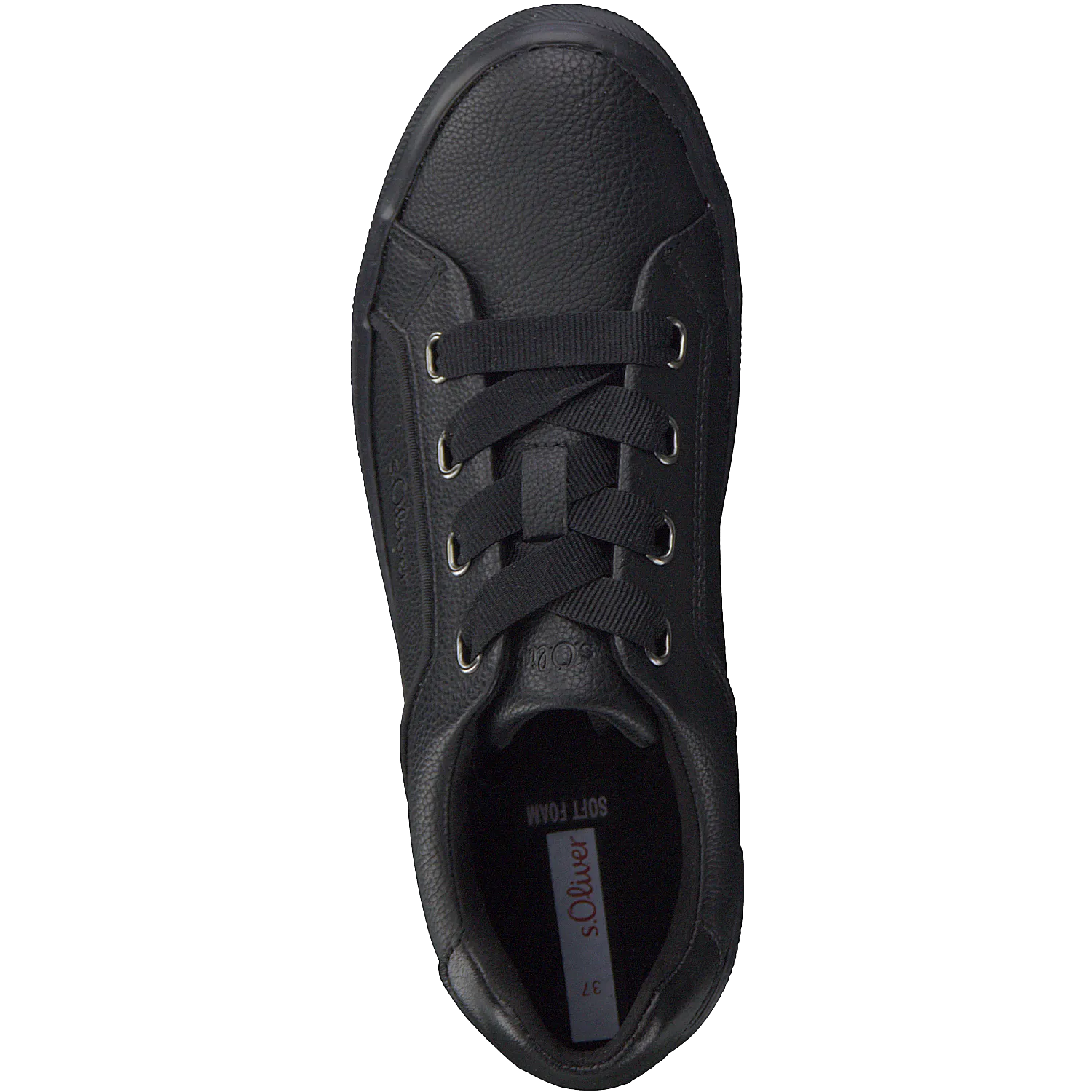S Oliver Lace Up Trainer Black