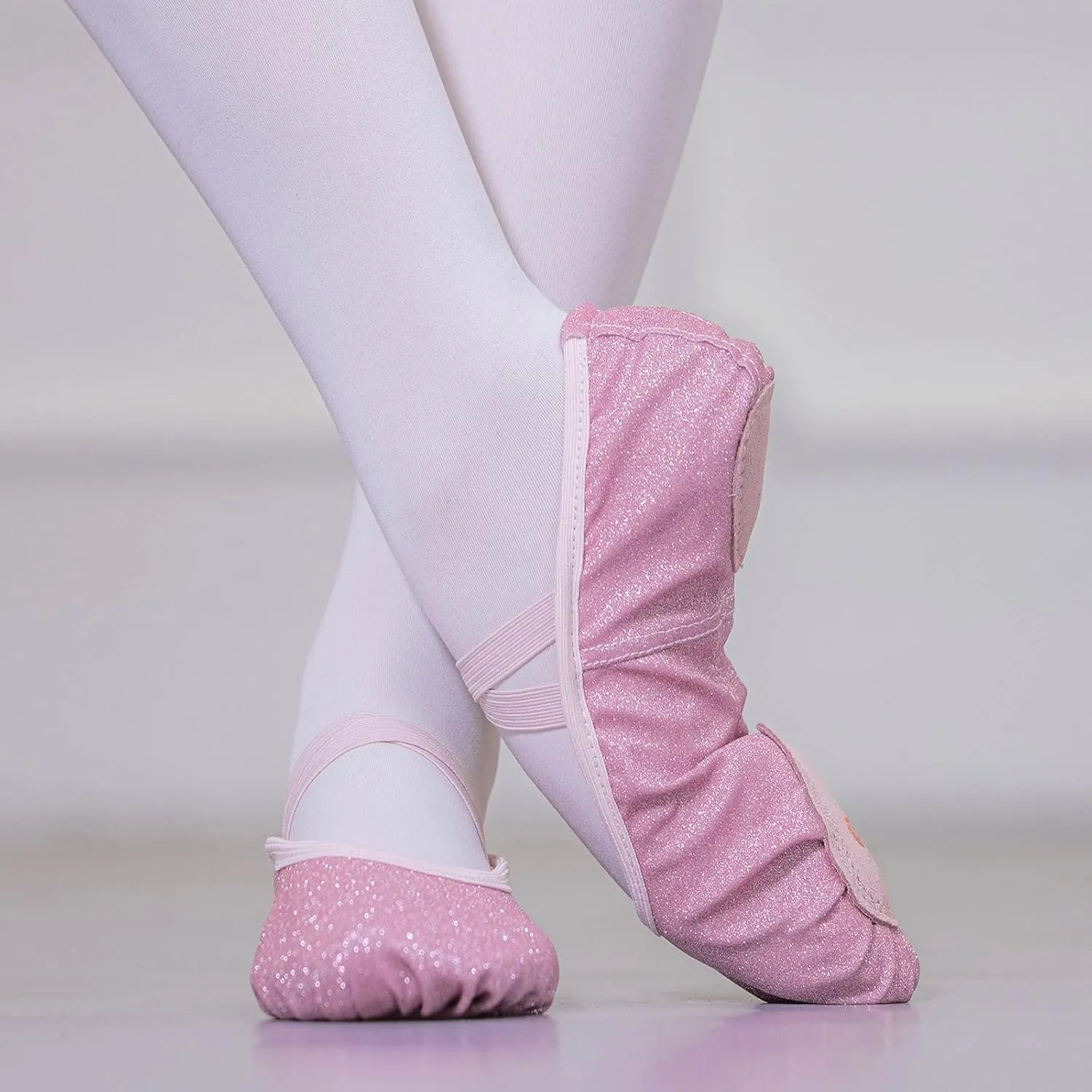 Sequin Ballet Slippers for Girls Ballet Shoes Glitter Split Sole Dance Shoes Kids Dance Flats Shoes Soft Lightweight