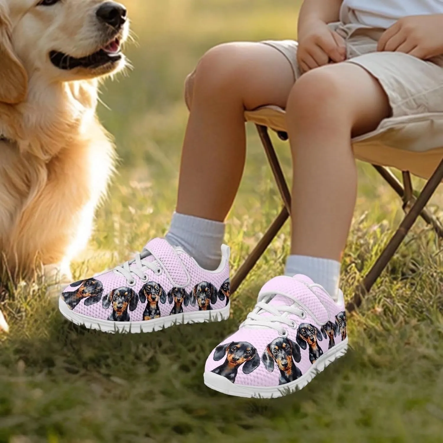 Shoes for Little Girls Road Running Shoes Lightweight Outdoor Walking Shoes Hook and Loop Fasteners Sneakers