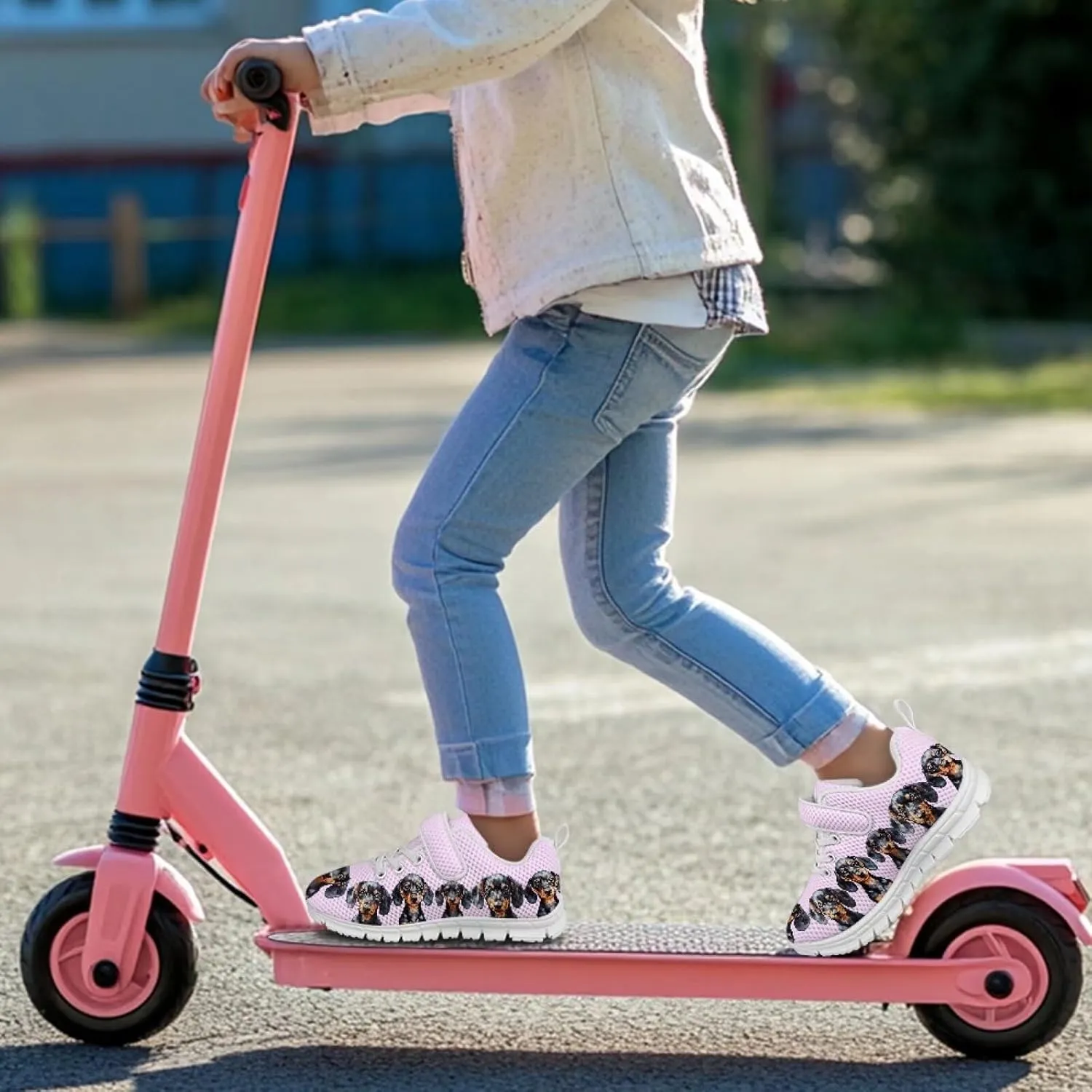 Shoes for Little Girls Road Running Shoes Lightweight Outdoor Walking Shoes Hook and Loop Fasteners Sneakers