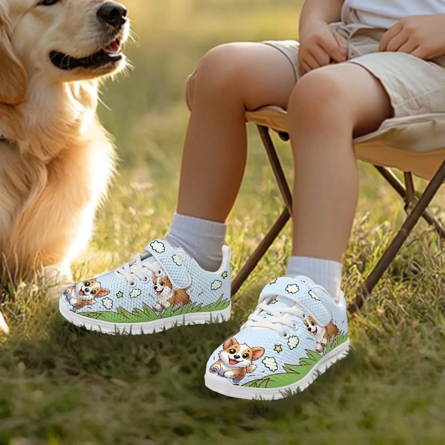 Shoes for Little Girls Road Running Shoes Outdoor Walking Shoes Hook and Loop Fasteners Tennis Shoes
