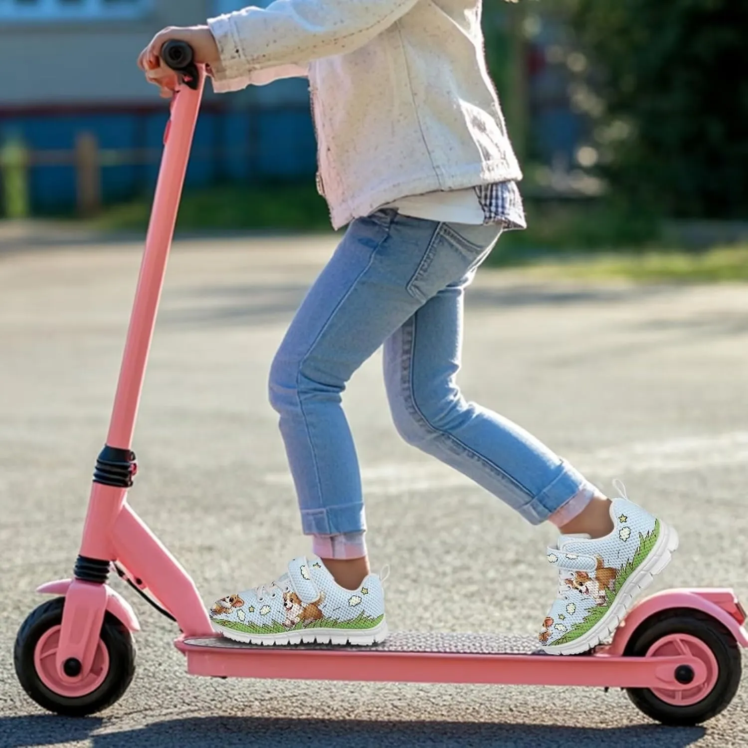 Shoes for Little Girls Road Running Shoes Outdoor Walking Shoes Hook and Loop Fasteners Tennis Shoes