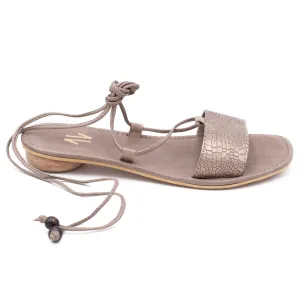 Silvia Cobos SANTOS Lace Up Flat Sandals in Silver