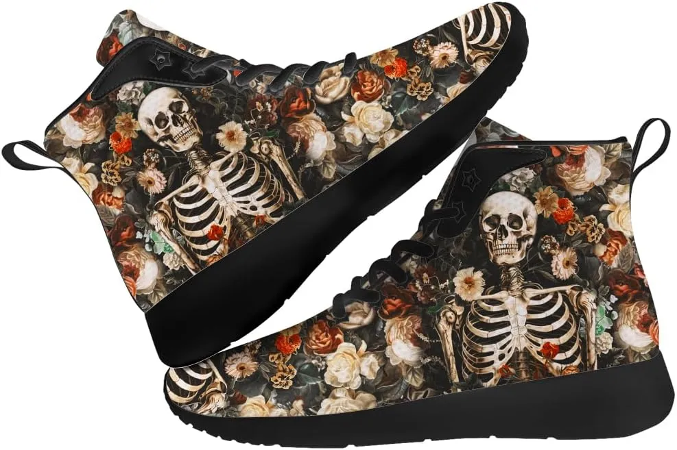 Skull Shoes for Men Women Goth Skull High Top Sneakers High Top Shoes Gifts for Women Men