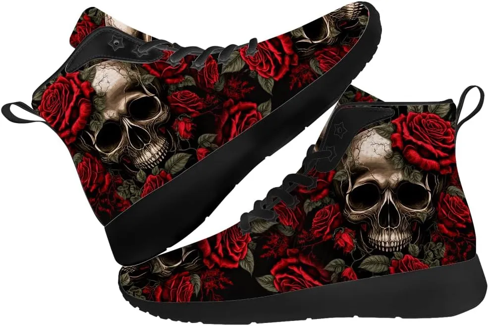 Skull Shoes for Men Women Goth Skull High Top Sneakers High Top Shoes Gifts for Women Men