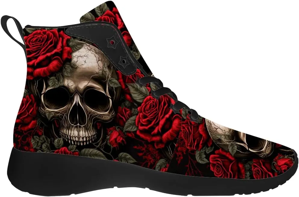 Skull Shoes for Men Women Goth Skull High Top Sneakers High Top Shoes Gifts for Women Men