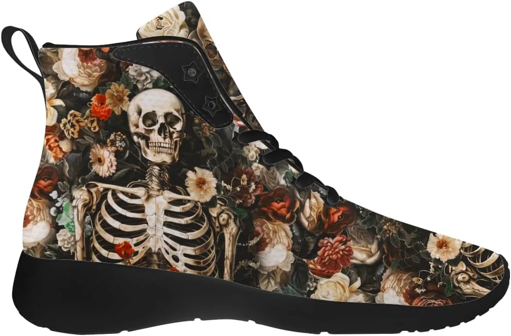 Skull Shoes for Men Women Goth Skull High Top Sneakers High Top Shoes Gifts for Women Men