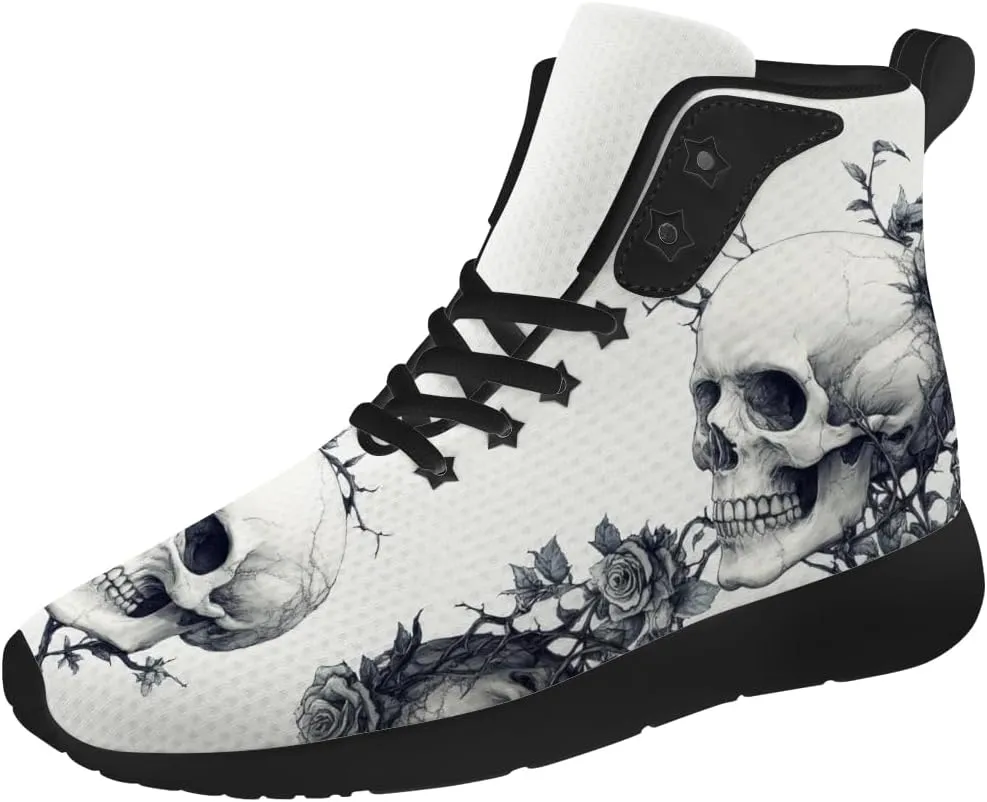 Skull Shoes for Men Women Goth Skull High Top Sneakers High Top Shoes Gifts for Women Men