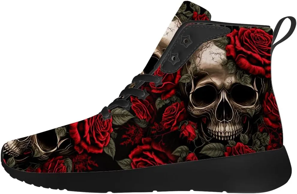 Skull Shoes for Men Women Goth Skull High Top Sneakers High Top Shoes Gifts for Women Men