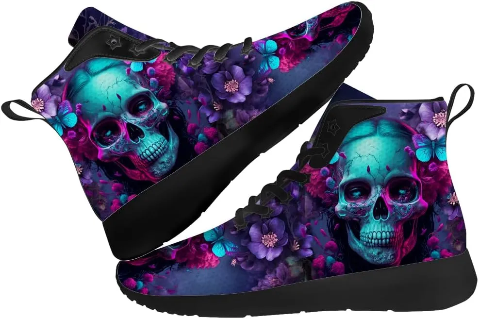 Skull Shoes for Men Women Goth Skull High Top Sneakers High Top Shoes Gifts for Women Men